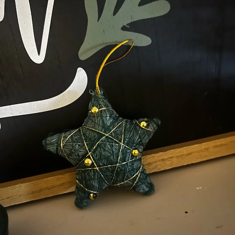 Green Star & Green Bell Holiday Ornaments